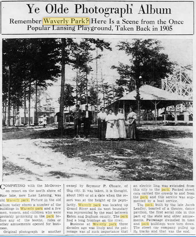 Waverly Park - Dec 10 1939 Article (newer photo)